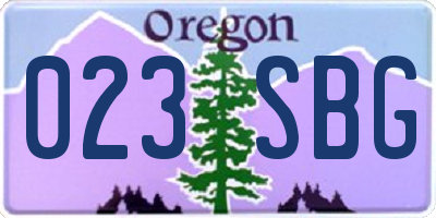 OR license plate 023SBG