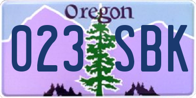 OR license plate 023SBK