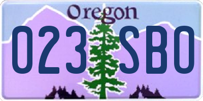 OR license plate 023SBO