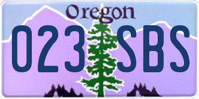 OR license plate 023SBS