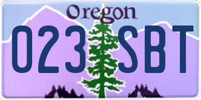 OR license plate 023SBT