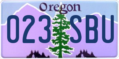 OR license plate 023SBU
