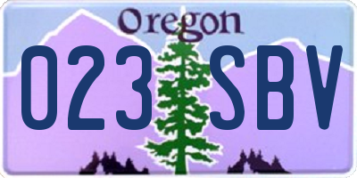 OR license plate 023SBV