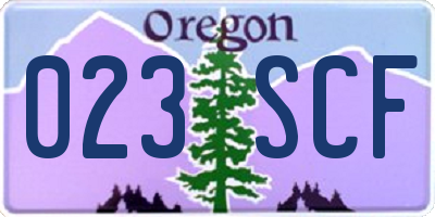 OR license plate 023SCF