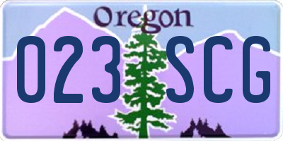 OR license plate 023SCG