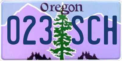 OR license plate 023SCH