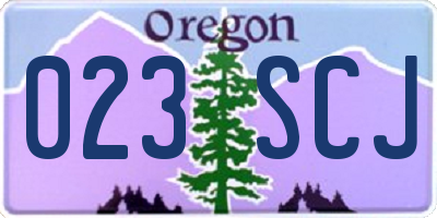 OR license plate 023SCJ