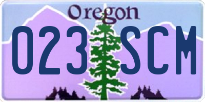 OR license plate 023SCM