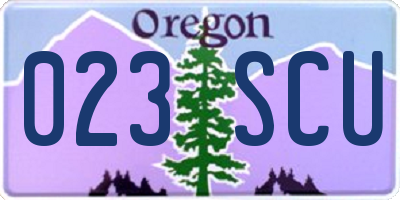 OR license plate 023SCU