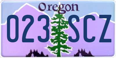 OR license plate 023SCZ