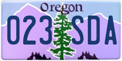 OR license plate 023SDA