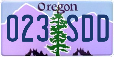 OR license plate 023SDD