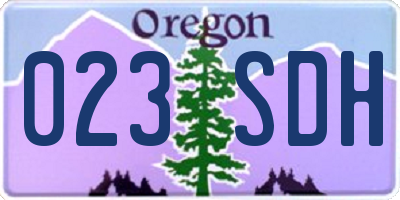 OR license plate 023SDH