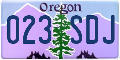 OR license plate 023SDJ