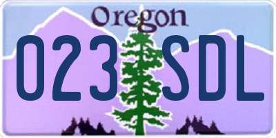 OR license plate 023SDL