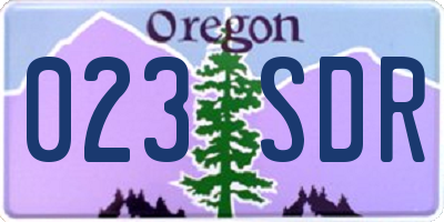 OR license plate 023SDR