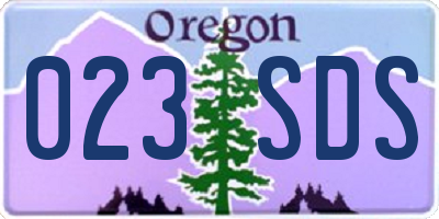 OR license plate 023SDS