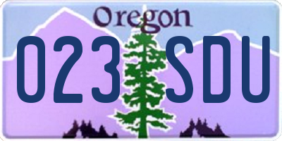 OR license plate 023SDU