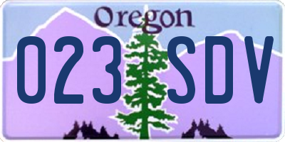 OR license plate 023SDV