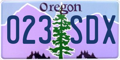 OR license plate 023SDX