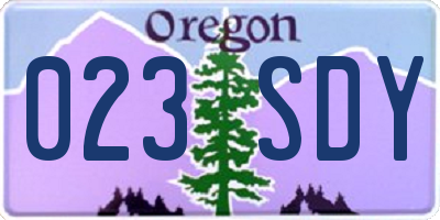 OR license plate 023SDY