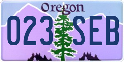 OR license plate 023SEB