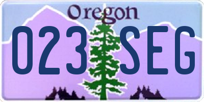 OR license plate 023SEG