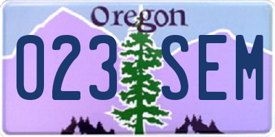 OR license plate 023SEM