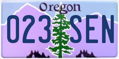 OR license plate 023SEN