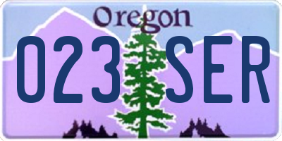 OR license plate 023SER