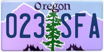 OR license plate 023SFA