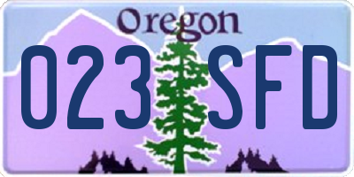 OR license plate 023SFD