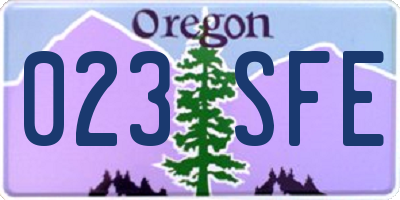 OR license plate 023SFE