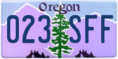 OR license plate 023SFF