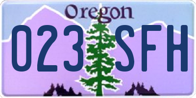OR license plate 023SFH