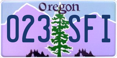 OR license plate 023SFI