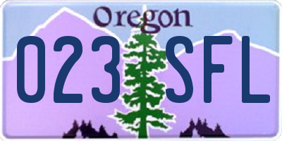 OR license plate 023SFL