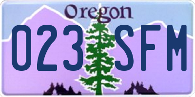OR license plate 023SFM