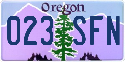 OR license plate 023SFN