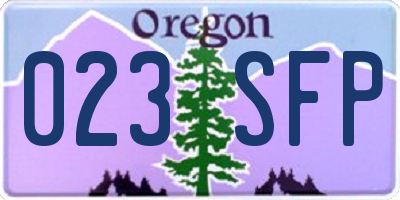 OR license plate 023SFP