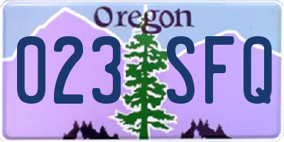 OR license plate 023SFQ