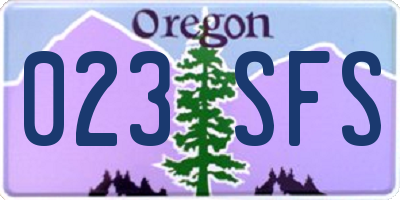 OR license plate 023SFS