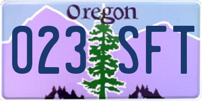 OR license plate 023SFT