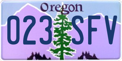 OR license plate 023SFV