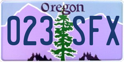 OR license plate 023SFX