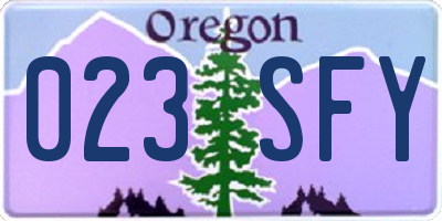 OR license plate 023SFY