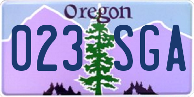OR license plate 023SGA