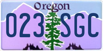 OR license plate 023SGC