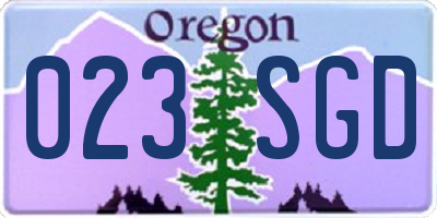 OR license plate 023SGD