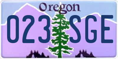 OR license plate 023SGE